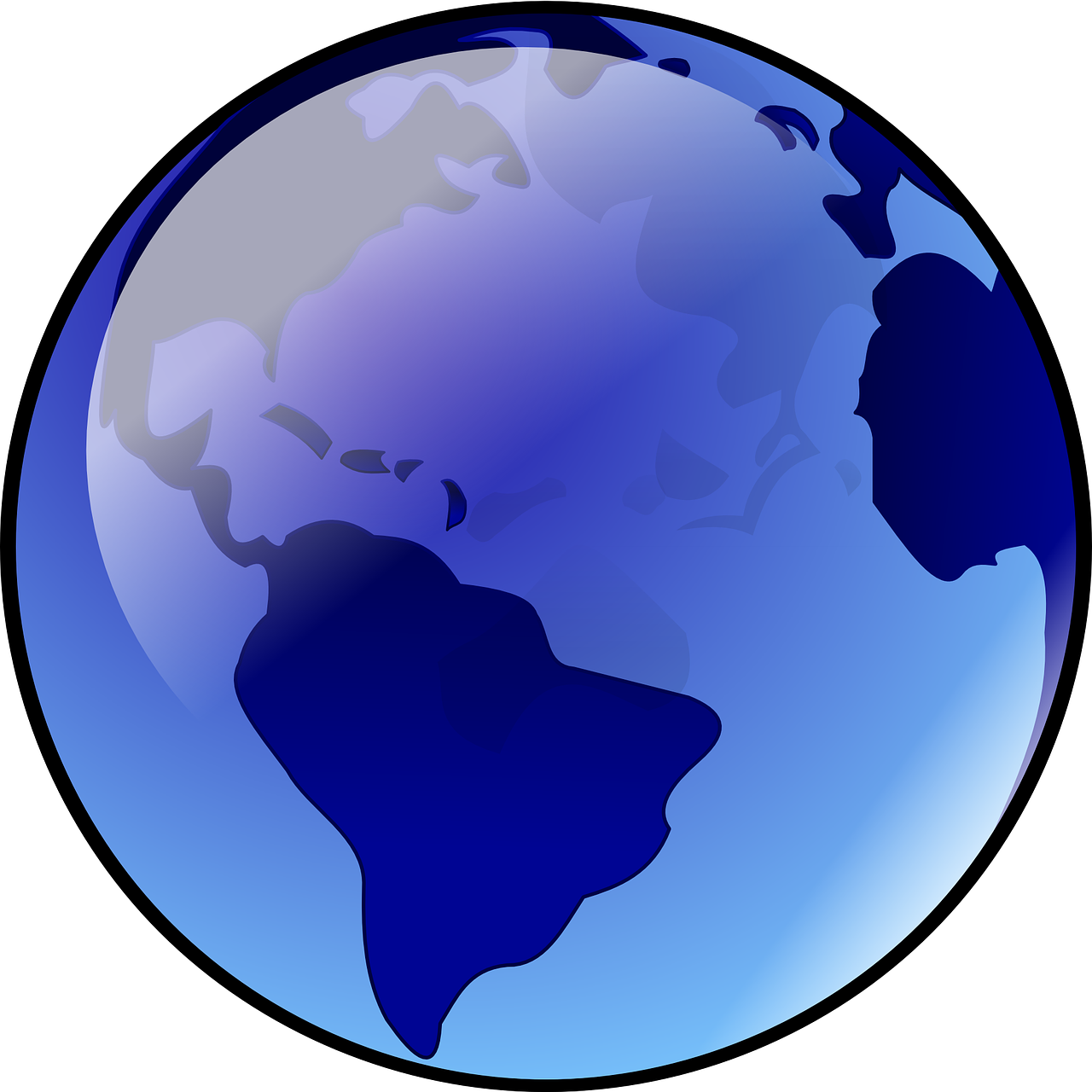 blue glossy globe